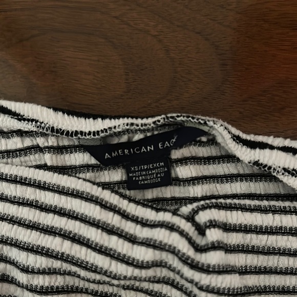 Striped Black and White Women's Tubetop - Picture 2 of 3